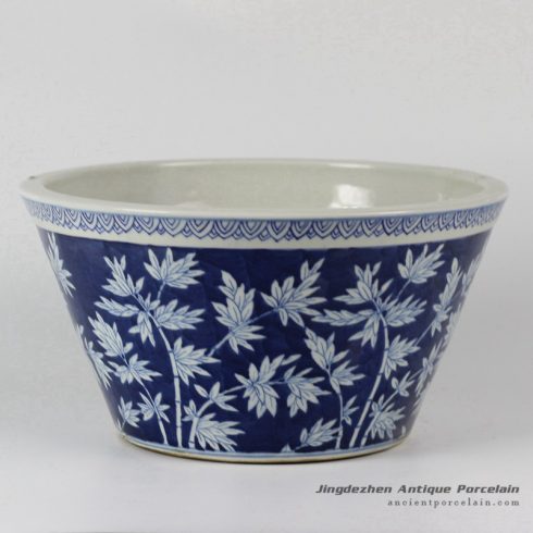 RYLU27_Bamboo Design Blue and White Porcelain Planters