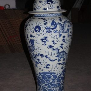 RYLU61_43inches Blue and White Dragon design Porcelain Ginger Jar
