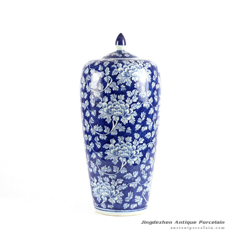 RYLU67-B_Ceramic Blue and White large chinese ginger jar