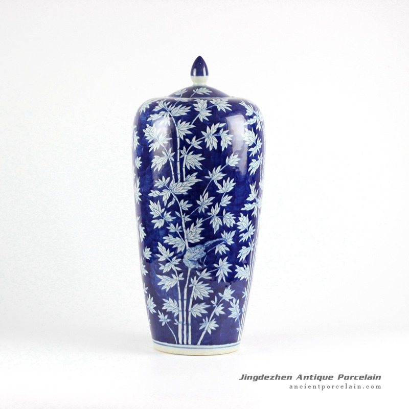 RYLU67-D_Ceramic Blue and White large chinese ginger jar
