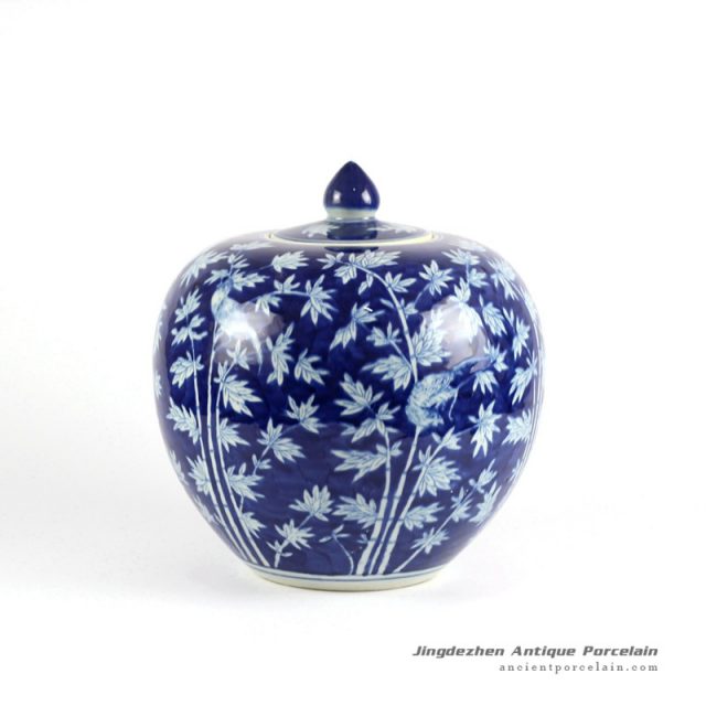 Rylu68 D Oriental Chinese Hand Painted Blue And White Porcelain Rylu68 D Oriental Chinese Hand Painted Blue And White Porcelain Vintage Cookie Jar