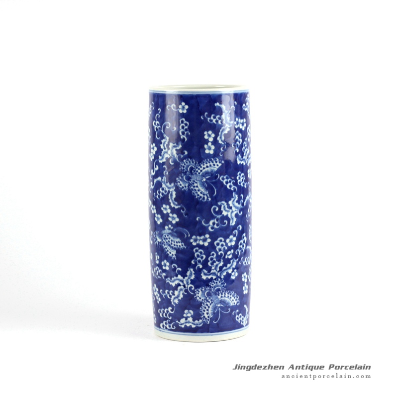 RYLU70-A_Blue and white hand painted ceramic home decoration vases 