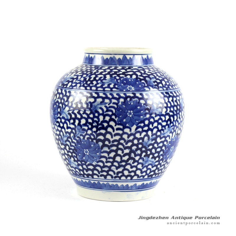 RYLU88_Hand painted blue and white chinese ceramic urn and pot