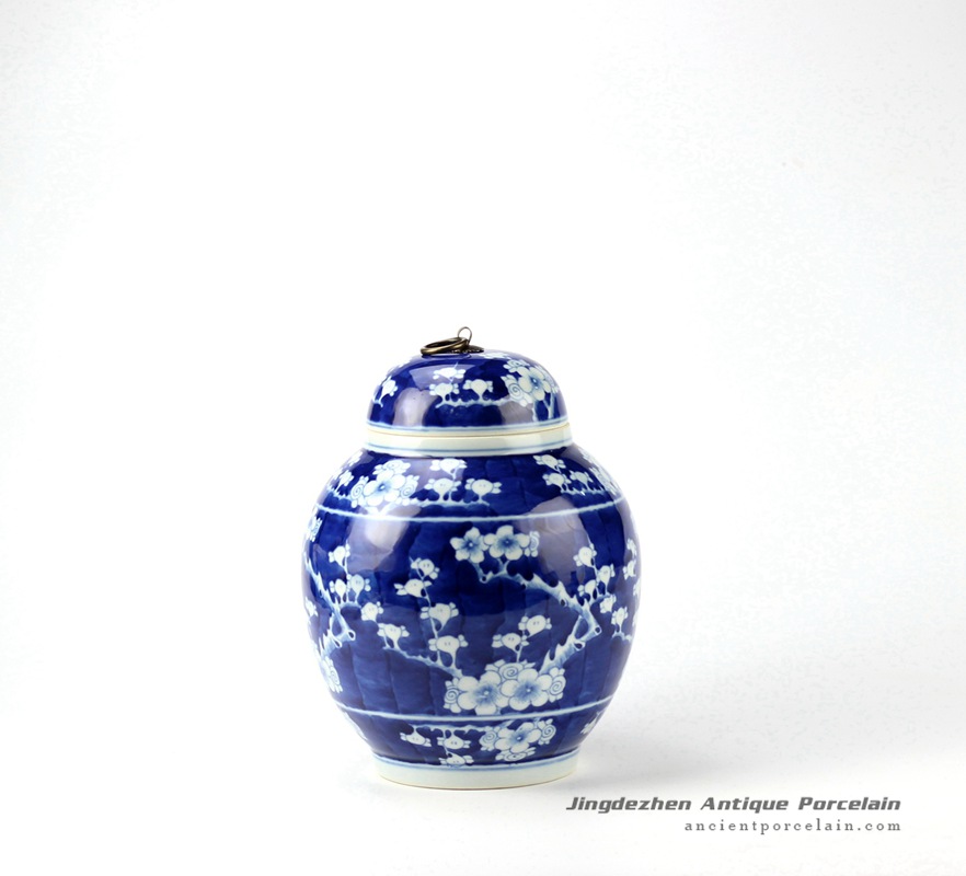 RYLU96_Royal fashion metal lid hand paint winter sweet pattern ceramic cute spice jar