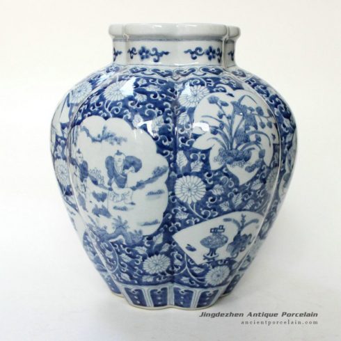 RYQQ06_11.5inch Qing Dynasty reproduction Blue and White Vase