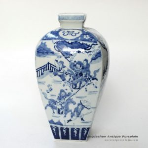 RYQQ08_Qing Dynasty reproduction Blue and White Square Vase