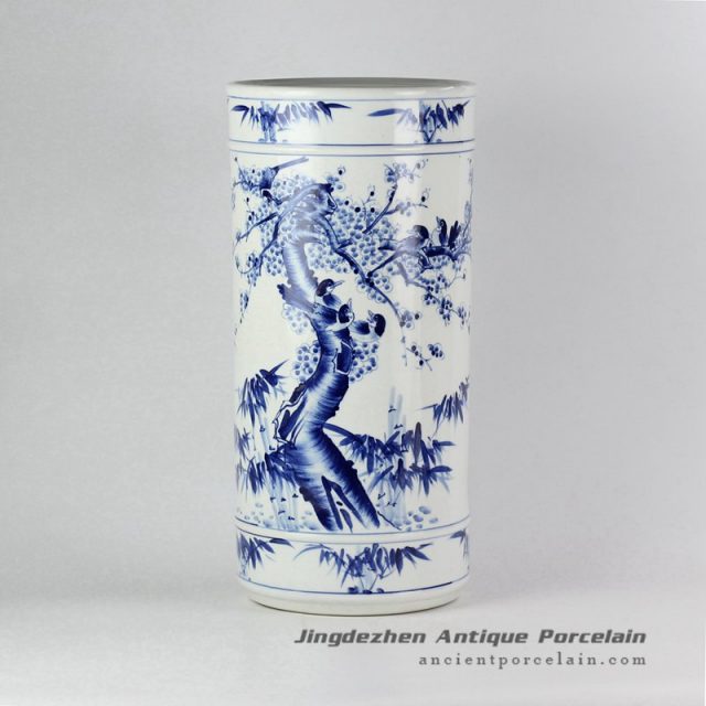 RYPB05-A_Chinese hand painting bird floral pattern floor standing tall ceramic vase