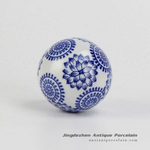 RYPU23-d_Blue and White flower painting home decoration Cearmic Ball