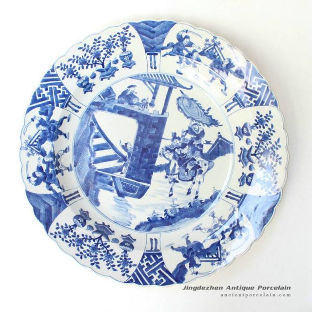 RYQQ44_17inch Chinese Porcelain Blue and White Charger