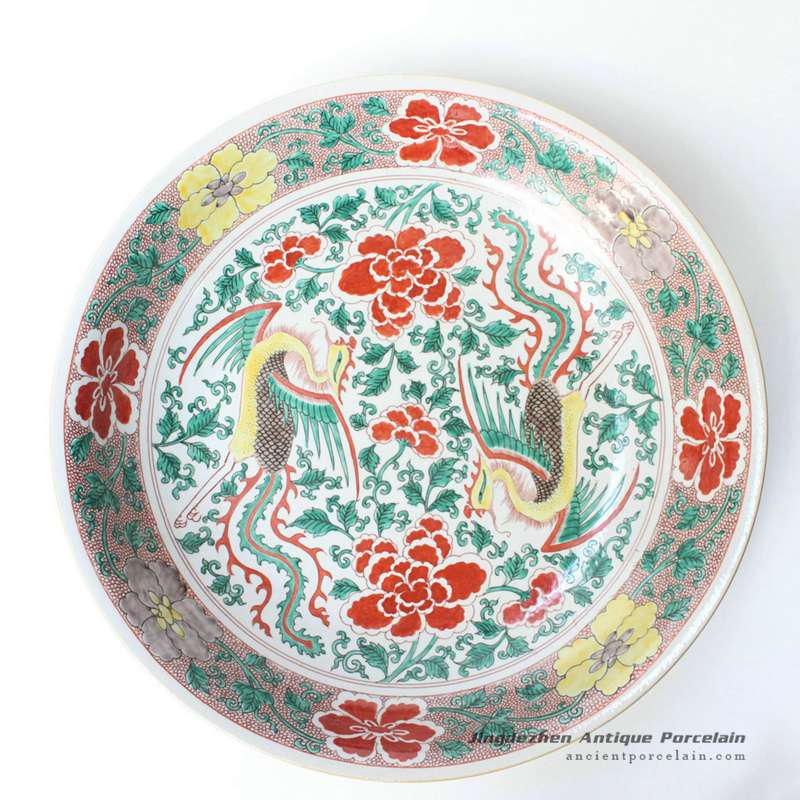 RYQQ46_17inch Hand painted Chinese Porcelain Charger