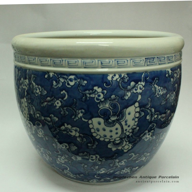 RYWD13_oriental blue and white flower pot