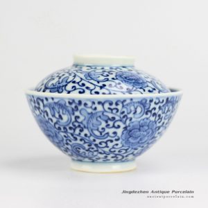 RYWD21-A_Ceramic floral bowl with bowl lid