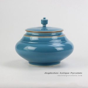 RZJR01_Fancy blue round belly best ceramic jar
