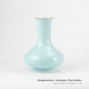 RZJR05_turquoise celadon glaze plain color onion shape ceramic flower vase