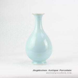 RZJR07_Mint green refined pear shape ceramic artificial flower vase