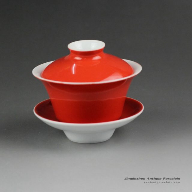 14cs27_100cc Jingdezhen hand made solid color porcelain Gaiwan
