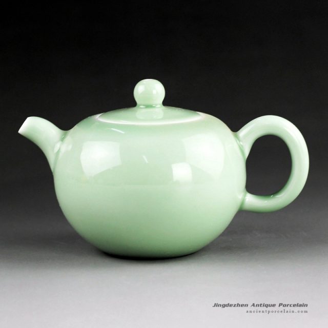 14FS35_solid color porcelain tea pot