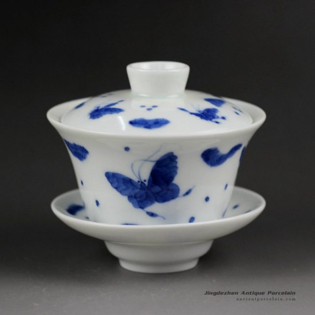 14ZDW01_Jingdezhen Gaiwan, butterfly design