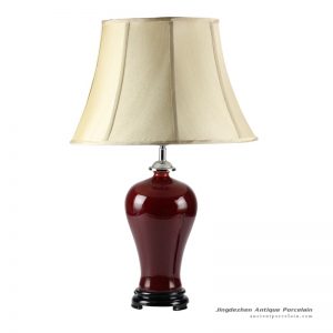 DS50-RZCN_Oxblood glaze solid color New Latest Ceramic Design Decorative Reading lamp, Home Decorative Bedside Table lamp