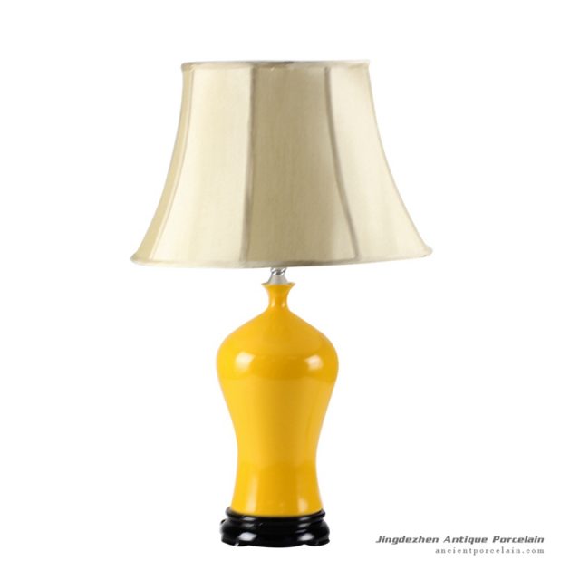 DS54-RYNQ_Orange yellow glaze Jingdezhen China produce ceramic table lamp