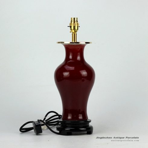 DS67-RZCN_Oxblood glaze best selling ceramic contemporary desk lamp for online sale