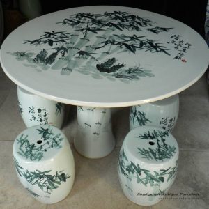 RYAY22_Chinese bamboo ceramic garden table set