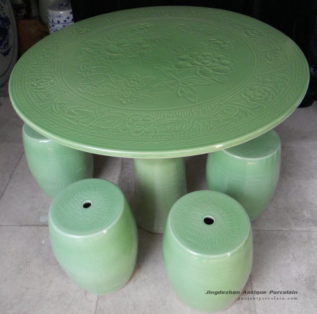 RYAY26_china green ceramic garden table stool