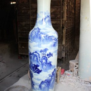 RYFJ10_Blue and White Large Porcelain Floor Vase
