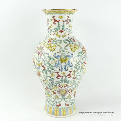RYHH26_H15.3″ White Floral hand painted jingdezhen porcelain sales vases