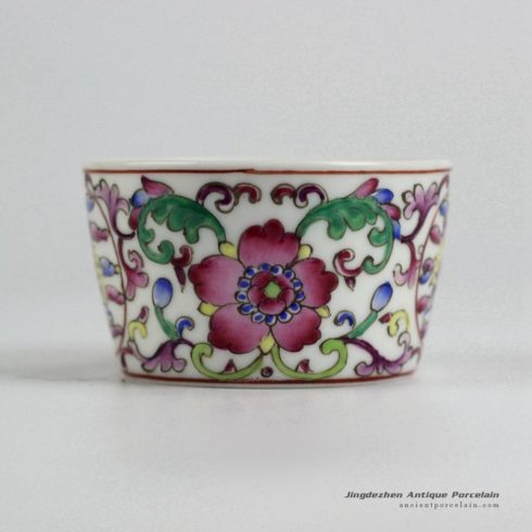 RYIC31-G_Fancy famille rose hand paint floral tea cups