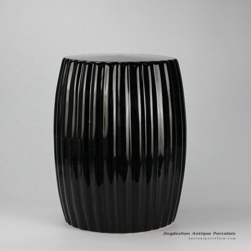 RYIR114-A_ Solid color multi-prismatic ceramic vanity stool 