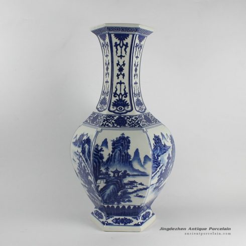 RYJF24_landscape pattern Blue White Vases