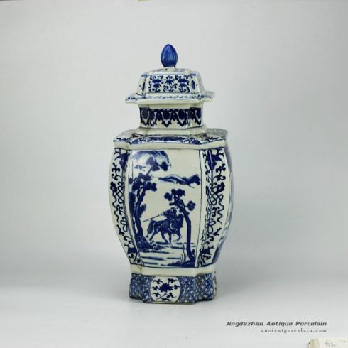 RYJF31-OLD_Blue and white vintage cermaic Chinese jar