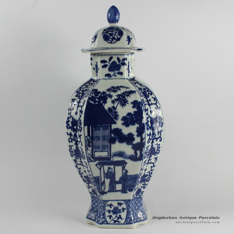 RYJF38_Blue White chinese export porcelain Vase