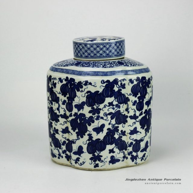 Ryjf52 Old Reproduction Home Decoration Blue And White Ceramic Jar