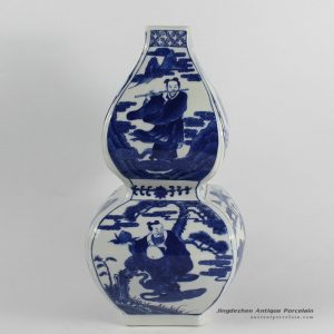 RYJF53_bule white calabash shape chinese porcelain vase
