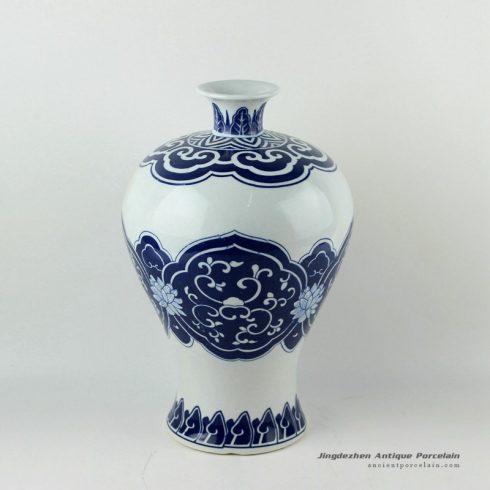 RYJF58_H13.8″ Blue and White Ceramic Vase