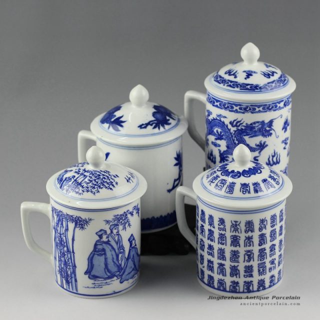 RYJZ09_Ceramic blue and white mugs