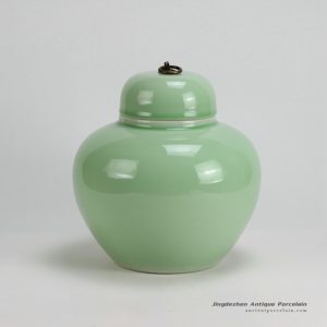 RYKB123-A_H10″ Ceramic Plain glazed Jars with Metal Ring Lid