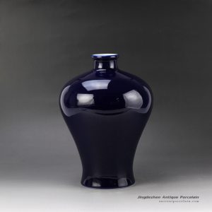 RYKB133_Dark Blue Ceramic Meiping Vase