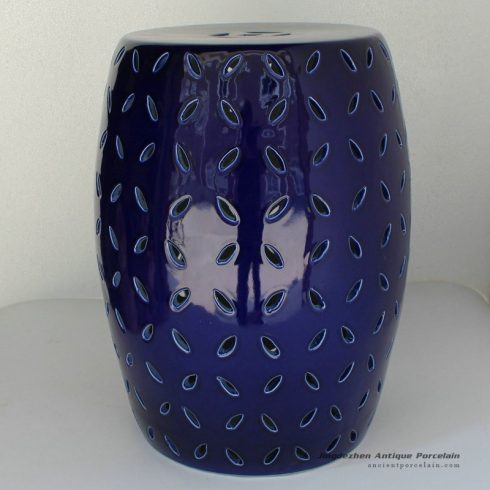 RYNQ151_Pierced solid color modern ceramic counter stool