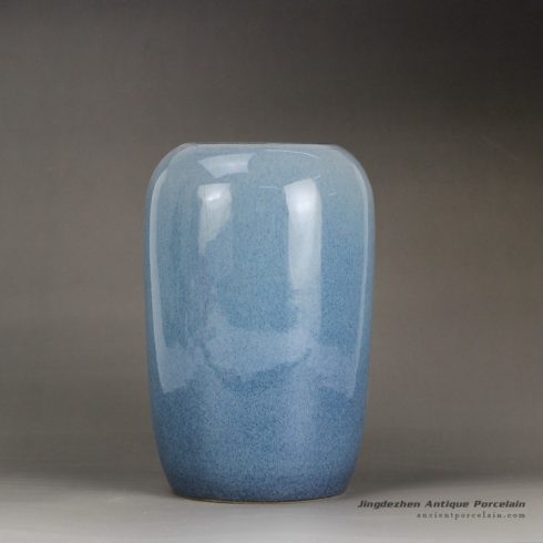 RYNQ189_Color reactive glazed elegant blue home deco porcelain jar and vase