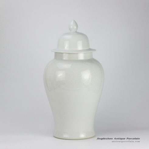 RYNQ190_Plain color white porcelain ginger jar