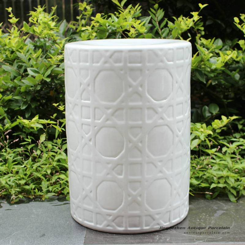 Rynq58 16 5 Carved White Ceramic Stool Side Table Chinese Antique Porcelain Jingdezhen Ancient Ceramics From Shengjiang Company