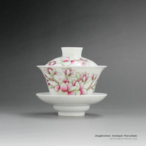 RYNY23-B_Hand Painted Famille rose Tea Gaiwan