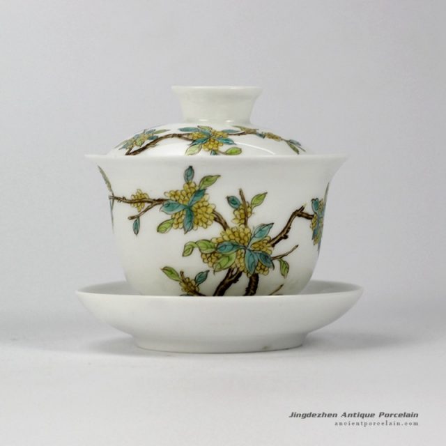 RYNY24-B_Hand Painted fragrans pattern Tea Gaiwan