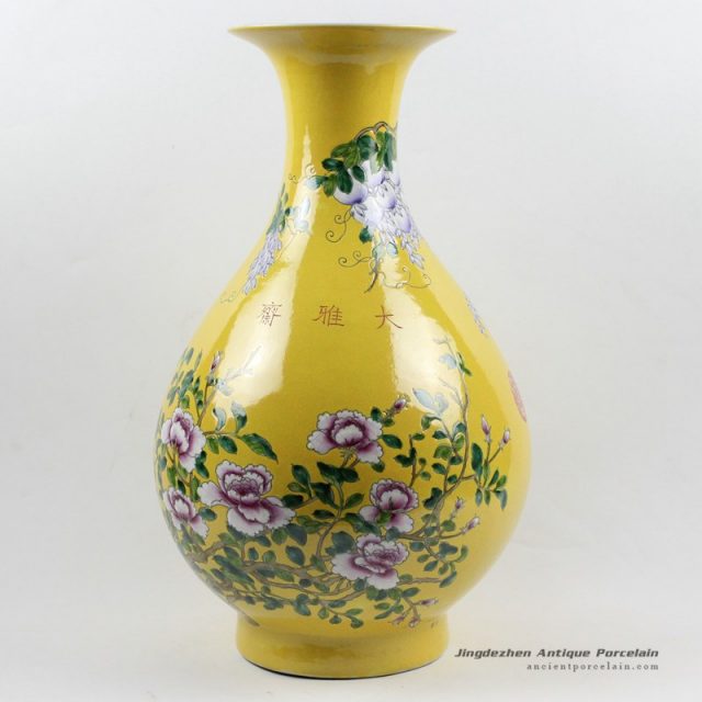 RYRK18_17″ Hand painted ceramic Chinese flower vase Chinese Antique Porcelain ;Jingdezhen