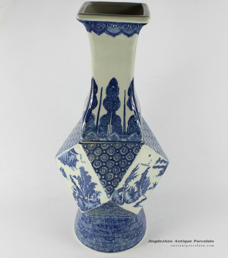 RYTM16_15″ Blue white vases home decor distributor