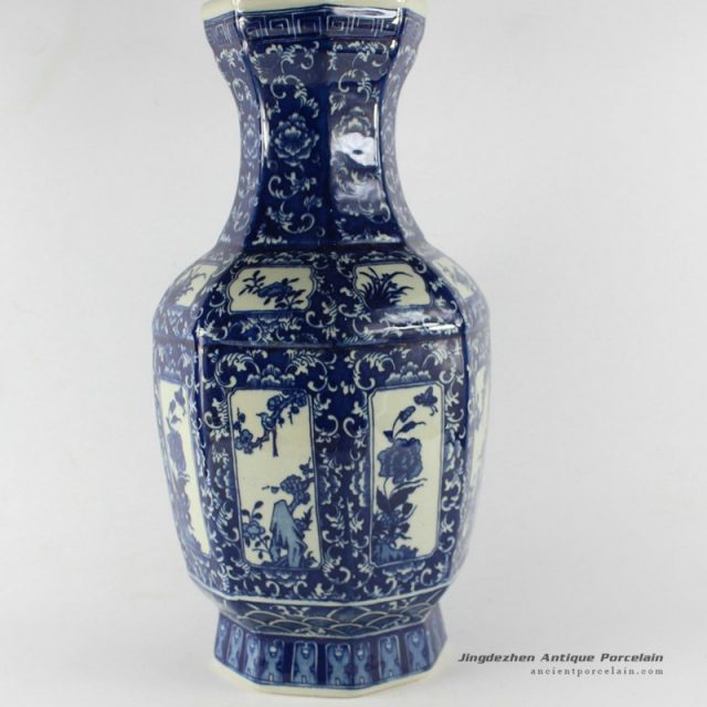 RYTM19_15″ Blue white modern decorative vases