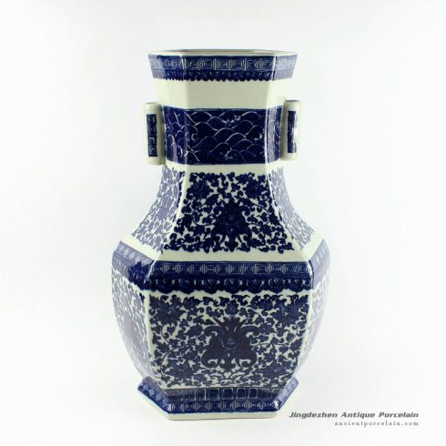RYTM34_h18.5″ wholesale floral blue and white porcelain vases